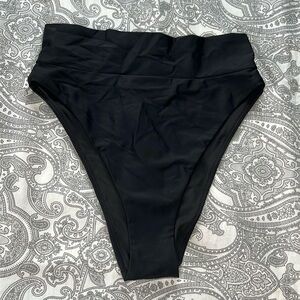 NWT ✨ AERIE High Waist Bikini Bottoms - Black Medium